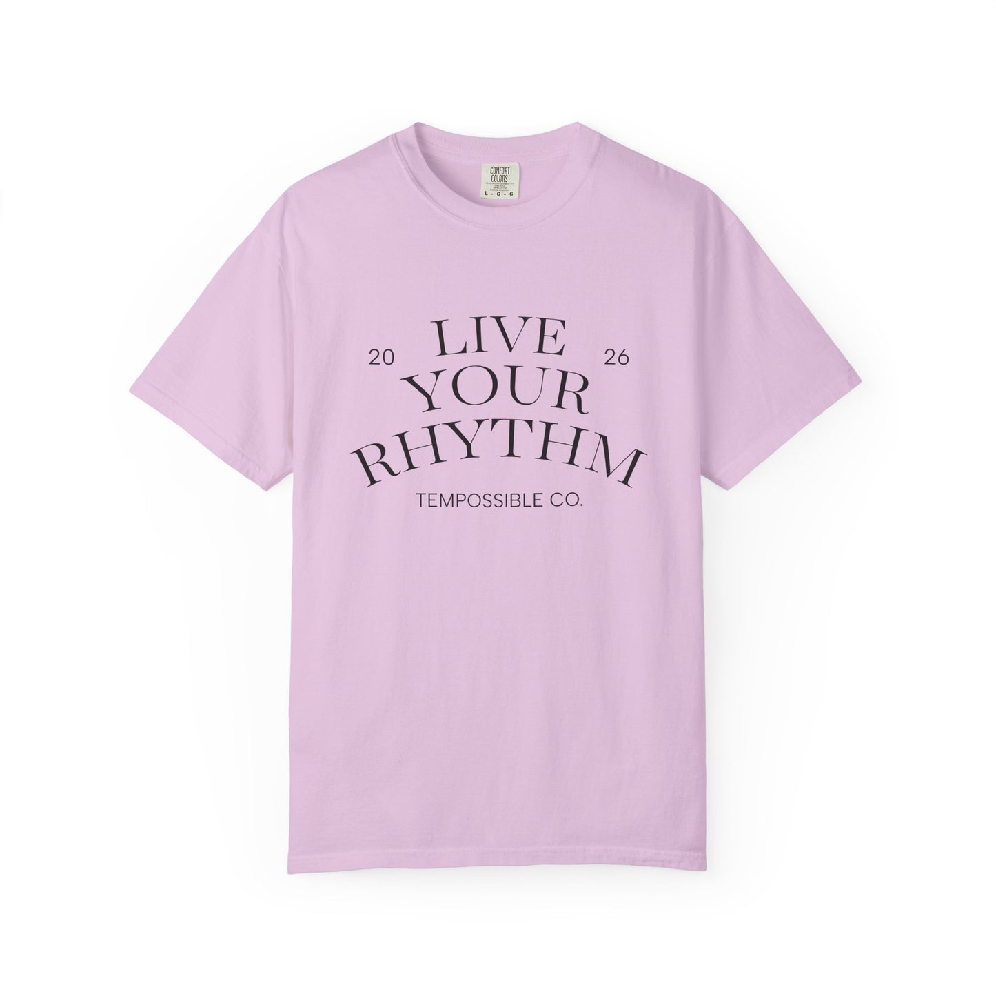 Live Your Rhythm T‑Shirt — Graphic Tee with Metronome Back Accent